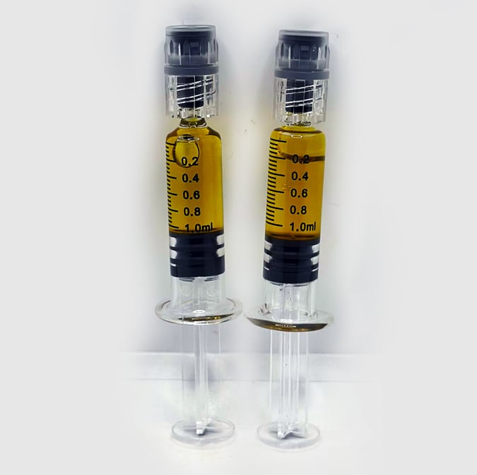 Distillate (1G) 1 clear distillate, is the purest form of thc available. clear is produced with a deep extraction process that removes chlorophyll, plant matter or other remnants, producing a product that is pure thc. the final product is a pure thc concentrate that looks like clear thick liquid. clear distillate is free of impurities and is designed to be be vaped; an e-nail or dab rig is recommended. it can also be taken orally, under the tongue.
