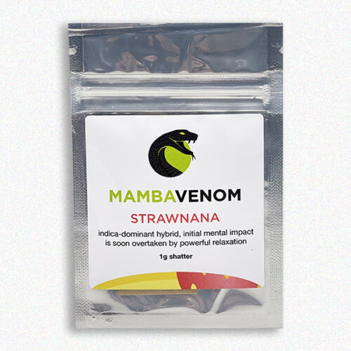 Strawberry Banana, also known as "Strawnana" for short, is an indica marijuana strain developed by DNA Genetics in collaboration with Serious Seeds. A genetic cross of Crockett’s Banana Kush and the “Strawberry” phenotype of Bubble Gum, Strawberry Banana inherited a sweet, fruity flavor, hence the name. Known for its heavy resin production and high-THC content, Strawberry Banana produces happy, peaceful effects that sharpen creativity and sensory awareness.