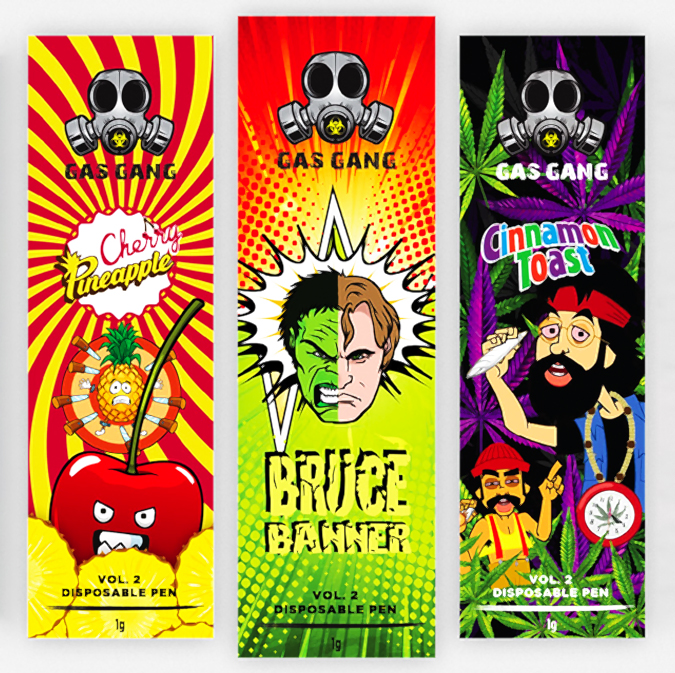 Gas Gang | Disposable Vape Pen (1G) **Assorted** 1 gas gang disposable vape pens are the perfect way to enjoy your favourite flavours. discrete, compact, and easy to use, these pens are guaranteed to take you to the moon! each pen contains 1g of pure distillate mixed with organic terpenes. perfect for a night out, unwinding, or an evening of netflix & chill. expect thc levels to range between 92-96%. recharge using the port at the bottom of the pen.
