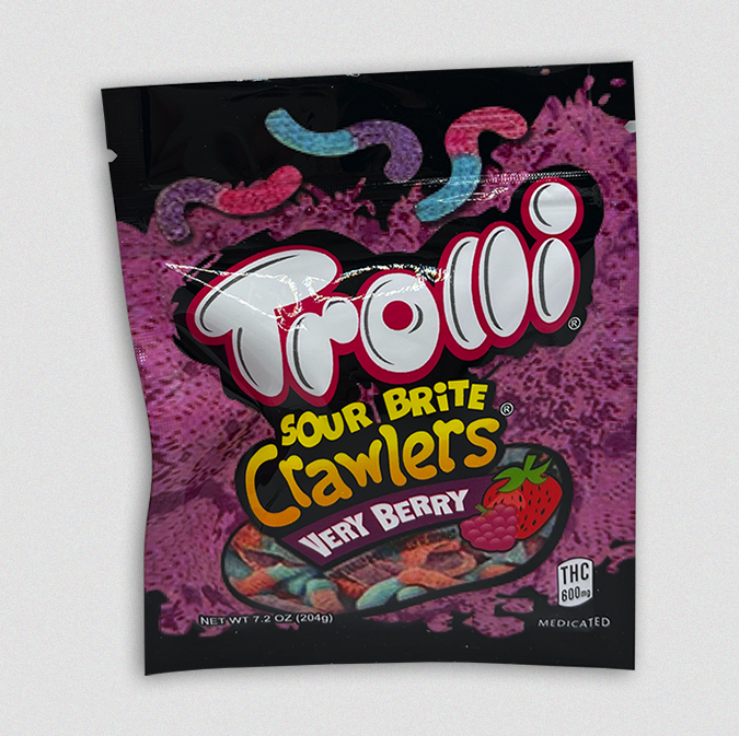 Trolli Sour Brite Crawlers (600Mg) 1 medicated trolli gummies are carefully dosed with 600mg thc of the premium cannabis products. whether you just need to take the edge off and unwind on your couch or you are going on an adventure, these sour sour brite crawlers very berry are the perfect edible